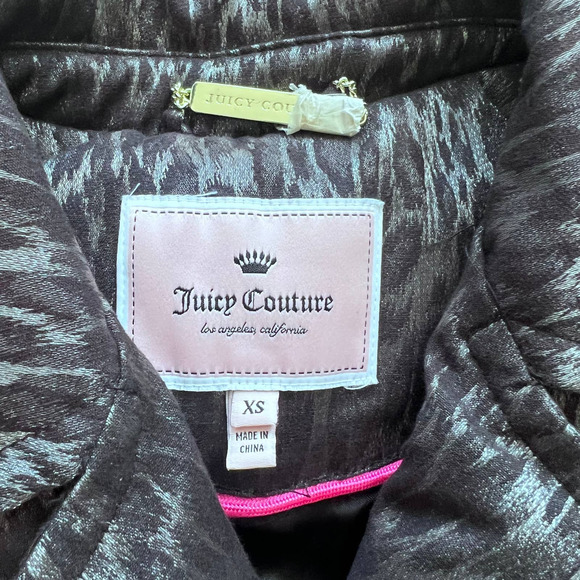 Juicy Couture NWOT XS Sleeveless Jacket Black & Gray Zipper W/ Gold Zippers - Picture 10 of 11